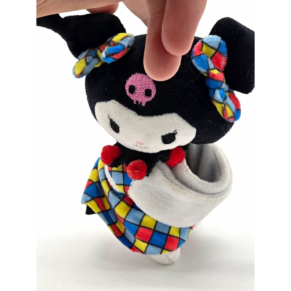 Sanrio Kuromi Mini Stuffed Animal Plush Wristband Black Multicolor